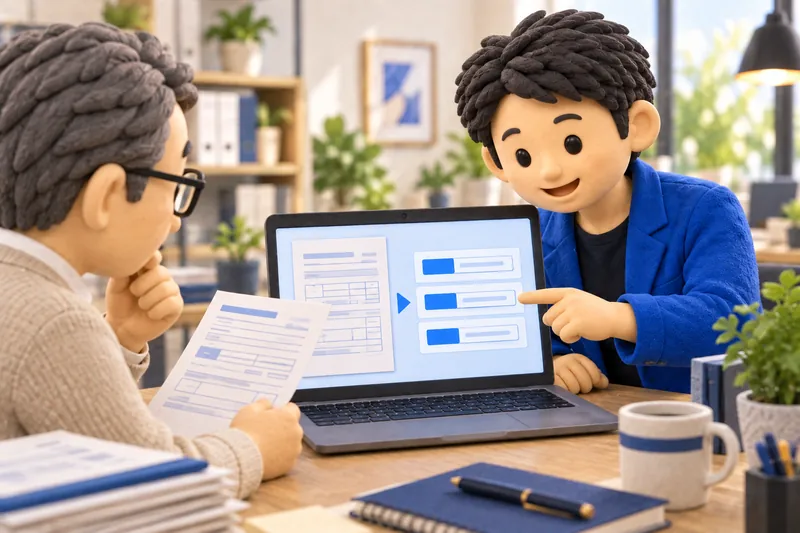 注文書から入力候補を作り、原本と照合して受注情報へつなぐAI活用の概念イラスト